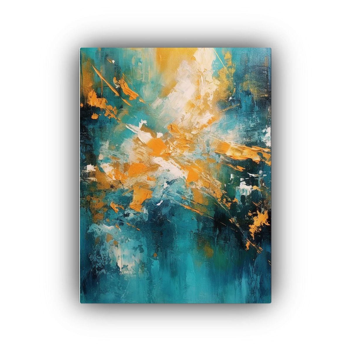 Pintura Abstracta Tonos Equilibrio Mar Dorado 72 60x90 Cm-0
