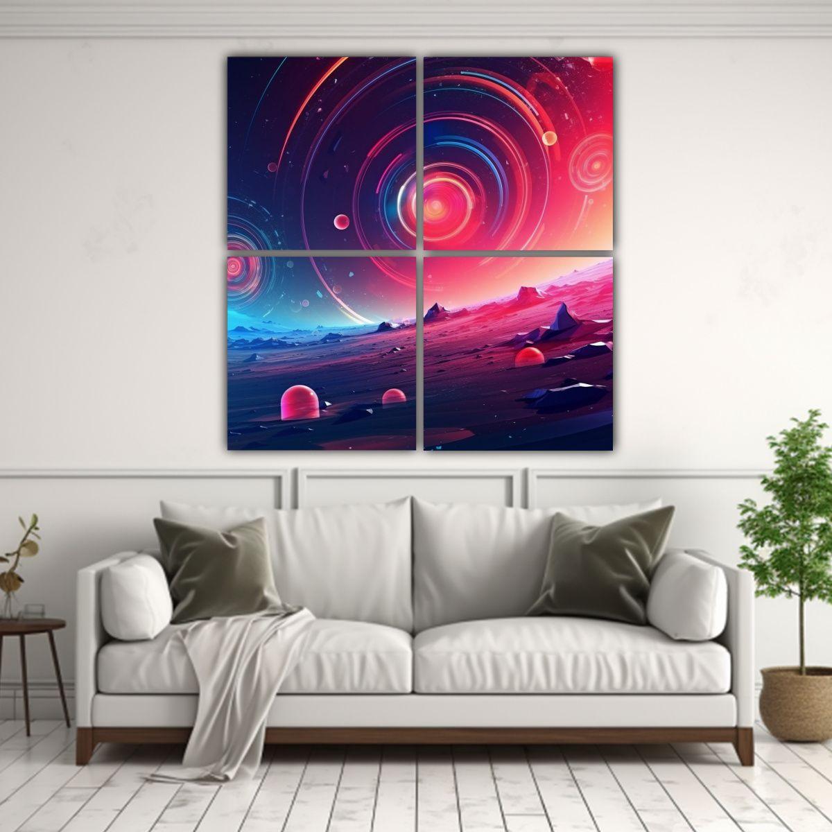 Cuadro Abstracto Teorema Futurista Planeta Regalo 80x80 Cm-2