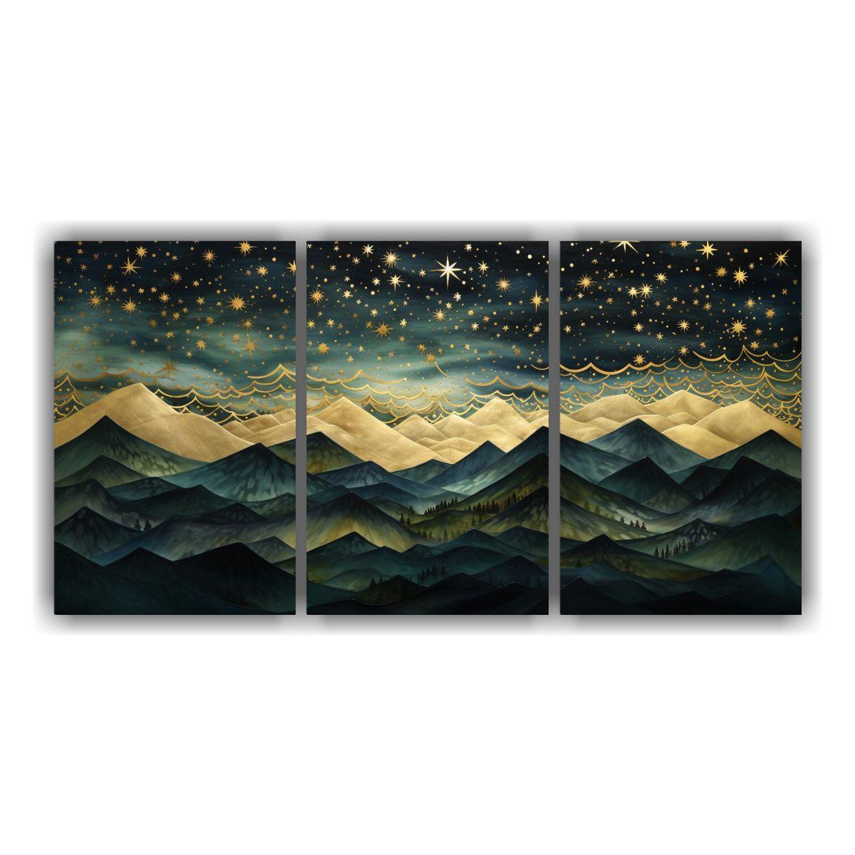 Conjunto 3 Lienzos Composición Única Paisaje 90x45 Cm-0