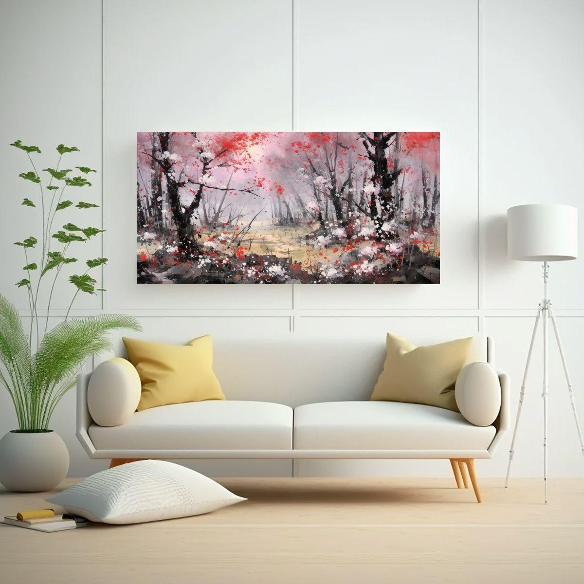 Pintura En Bastidor De Wu Guanzhong Para Cocina 140x70cm-2