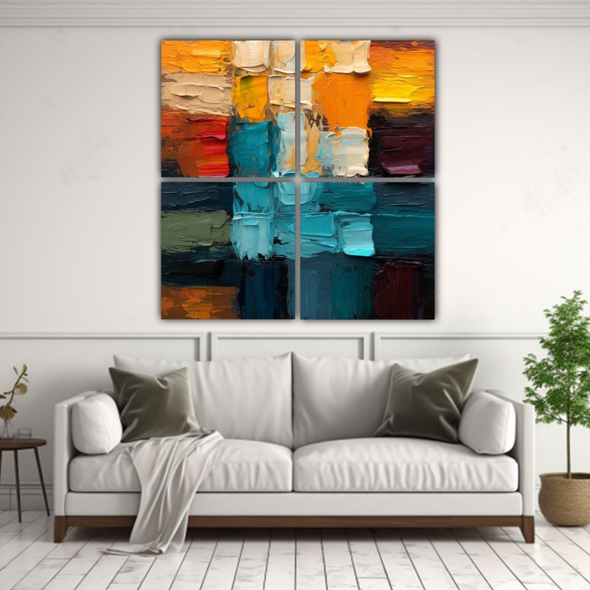 Pinturas Decorativas Abstractas Con Paleta De 100x100 Cm-2
