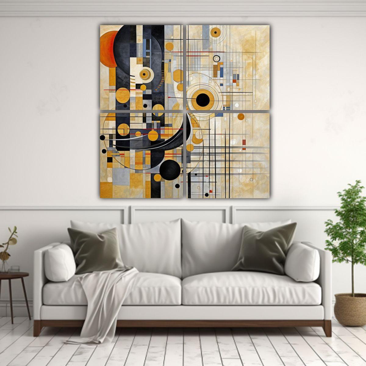 Cuadros De Arte Gráfico Abstracto De Aves 140x140 Cm-2