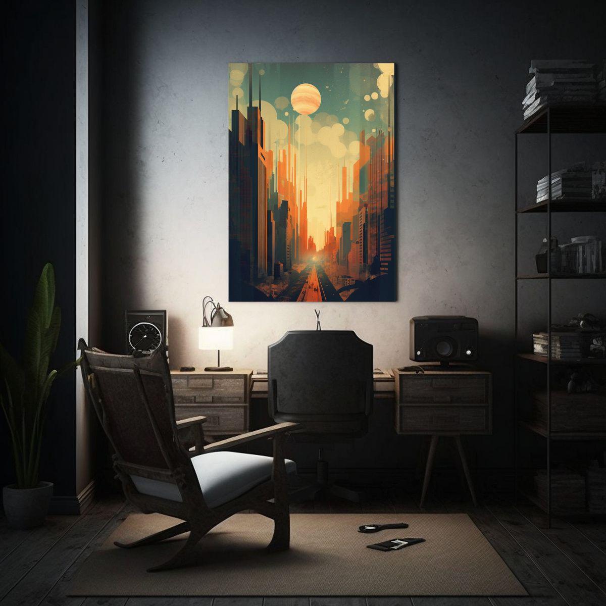 Cuadro Estilo Galería Que Muestra Una Zona De La Ciudad De  80x120cm-2