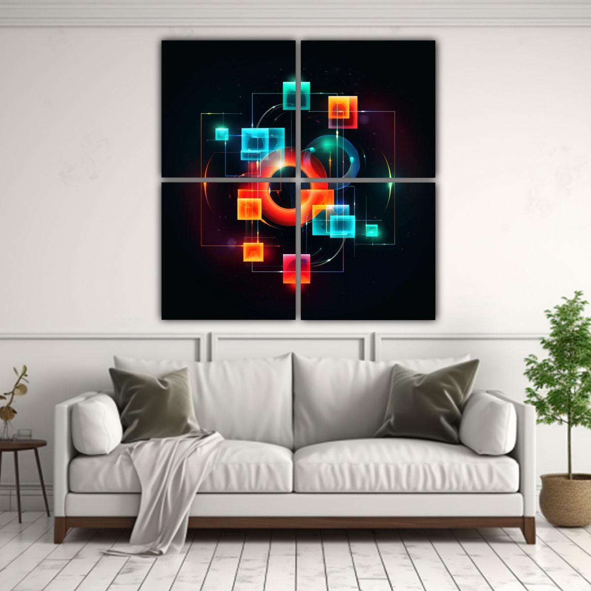 Pinturas De Decoración En Bastidor, Abstracción 160x160 Cm-2