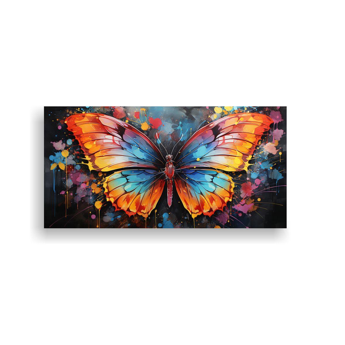 Pintura Acuarela Composición Equilibrio Mariposa  140x70cm-0