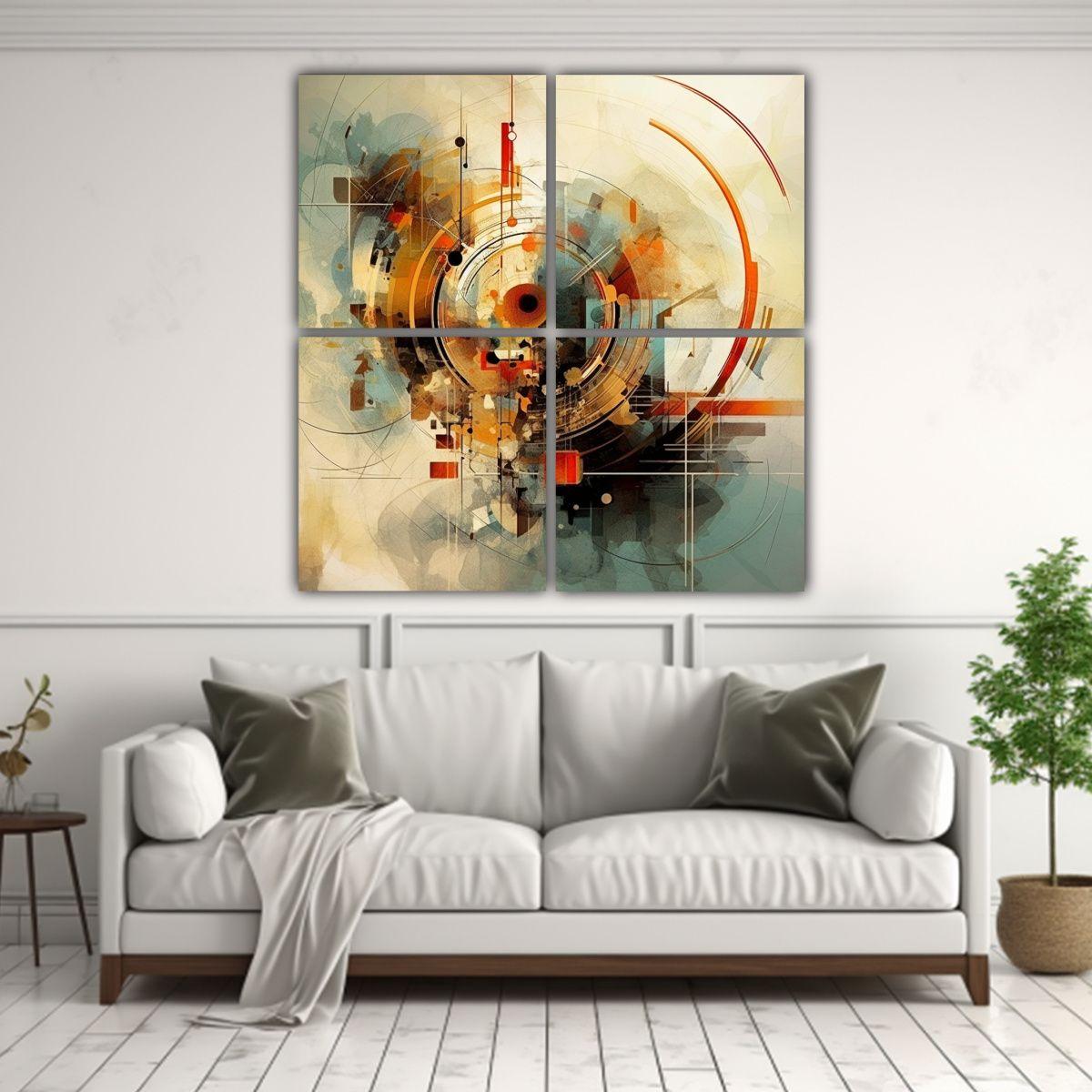 Técnicas De Presentación Para Cuatro Cuadros 100x100 Cm-2