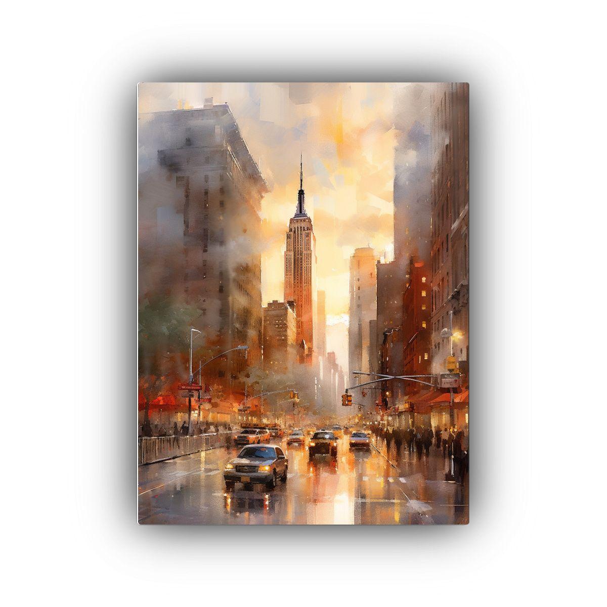 Pintura Acuarela Impresionista De Ciudades, Arte 50x65cm-0