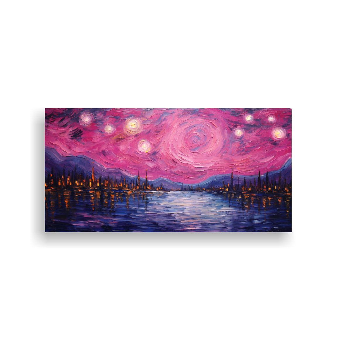 Cuadro Decorativo Con Intenso Patrón Estrellado 160x80cm-0