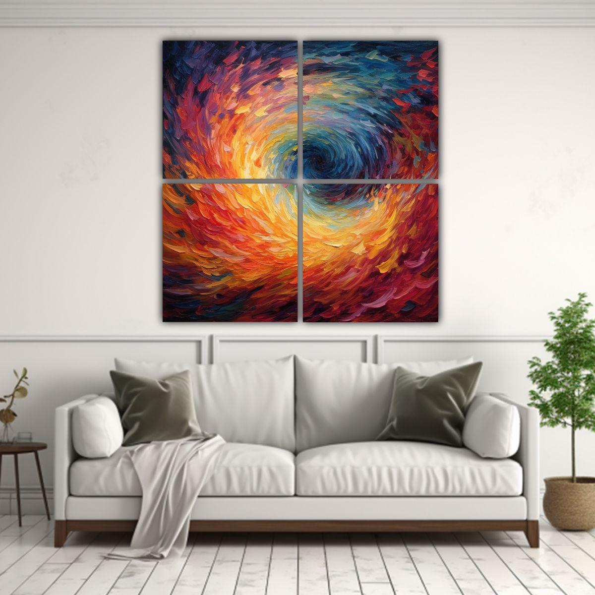 Cuatro Cuadros De Pared Con Líneas Finas: 180x180 Cm-2
