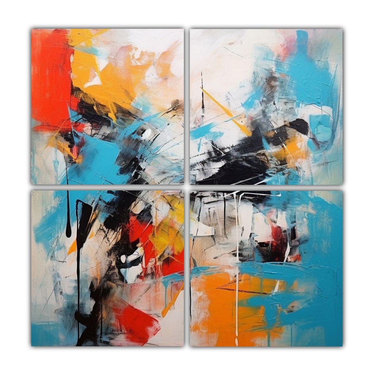 Cuadros Abstractos Contemporáneos Detalle Moderno 100x100 Cm-0