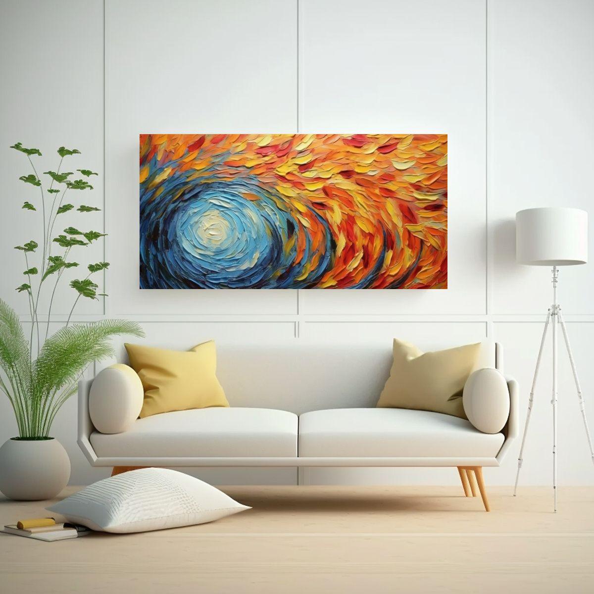 Pintura Abstracta Al Estilo Van Gogh: Expresión 140x70cm-2
