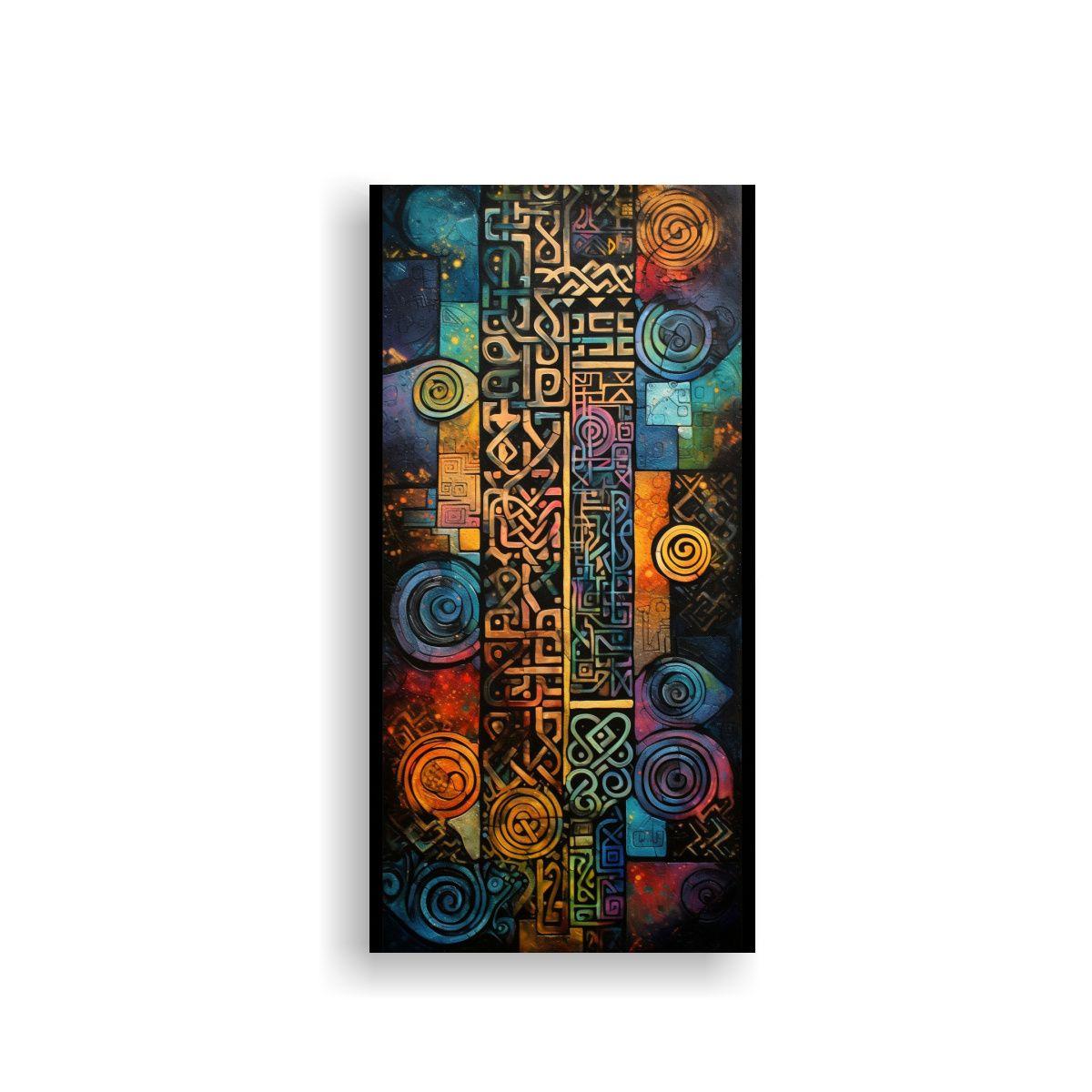 Lienzo Decorativo Con Antiguos Símbolos Y Runas 20x40cm-0