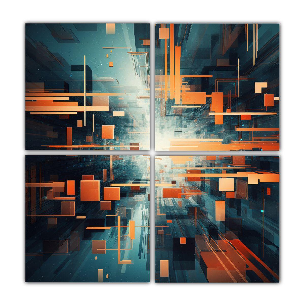 Cuadro Expresión Visión Abstracta Arte Digital 160x160 Cm-0