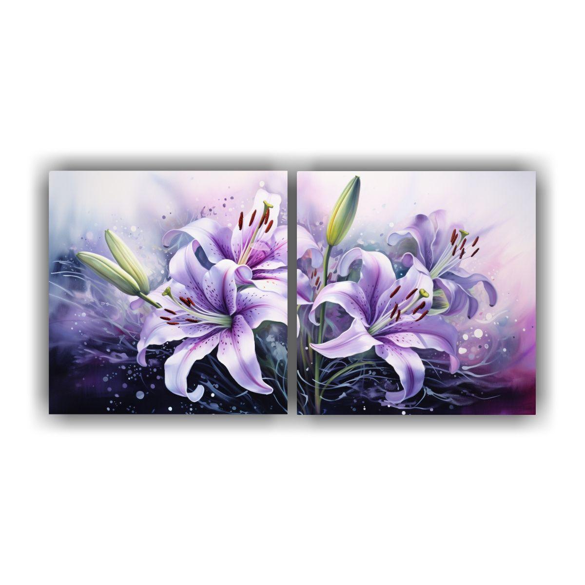 Pintura Abstracta En Acuarela De Colores Púrpura 100x50 Cm-0
