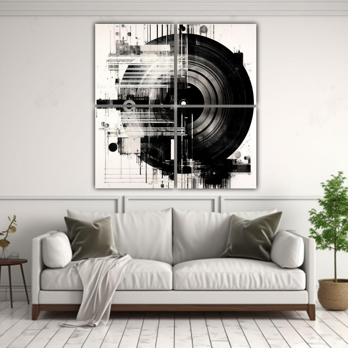 Cuatro Lienzos De Tela Vanguardista Generados En 200x200 Cm-2