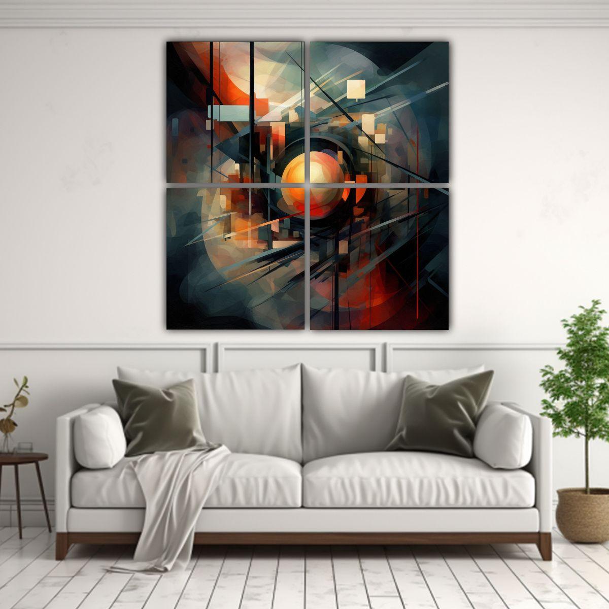 Pinturas Abstractas Asimétricas De La época Del 180x180 Cm-2