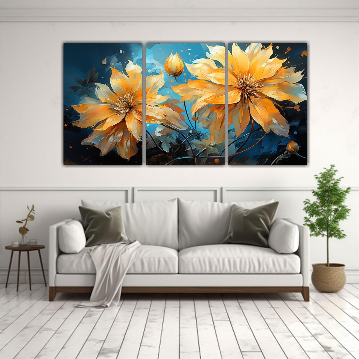 Cuadros De Decoración Set 3 Lienzos Inspiración 90x45 Cm-2