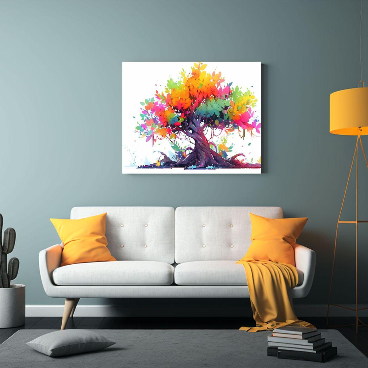 Cuadros Económicos De Arte Fino Con árbol De Acebo En Colo 30x20cm-2
