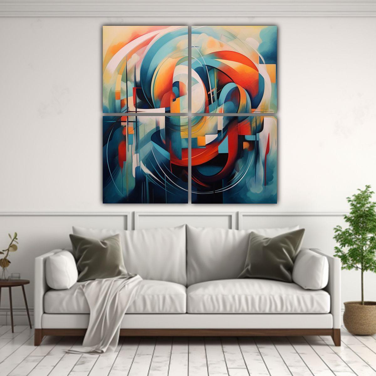 Pinturas Decorativas Esquema Colores Abstractos 200x200 Cm-2