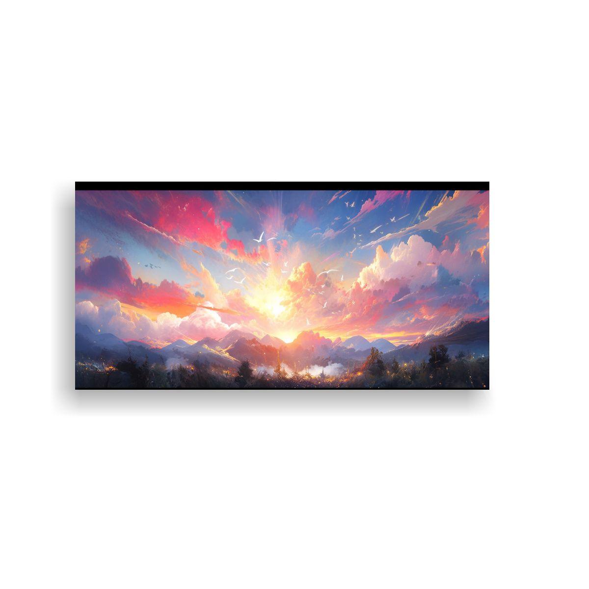 Pinturas Abstractas De Decoración Con Arcoíris 120x60cm-0