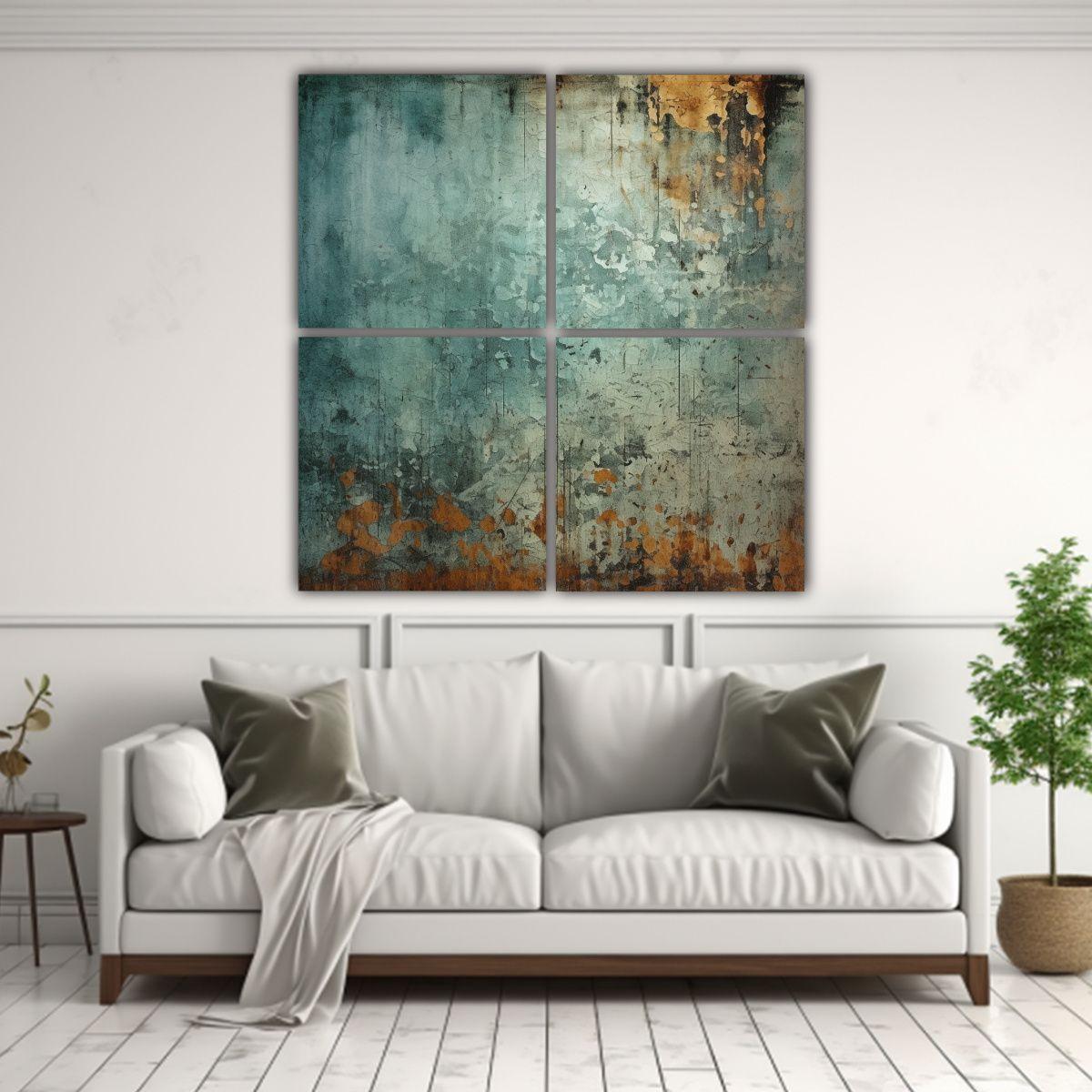 4 Cuadros De Tela Creativa Estilo Street Art 80x80 Cm-2