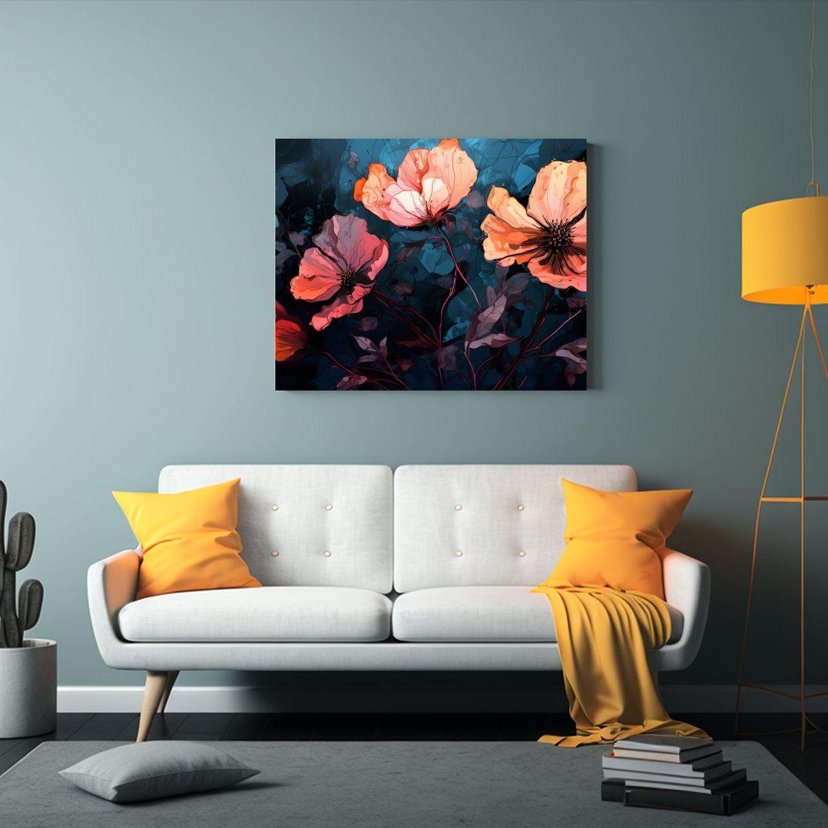 Cuadro Decorativo Estilo Medio En Armonía Cromática Negra 45x30cm-2