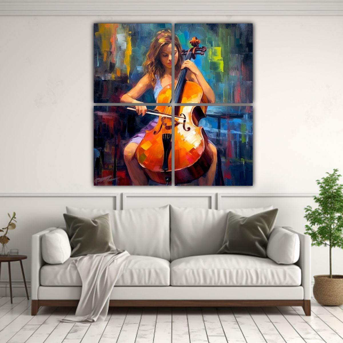 Cuatro Telas En Bastidor Vintage Pintura Al óleo 180x180 Cm-2