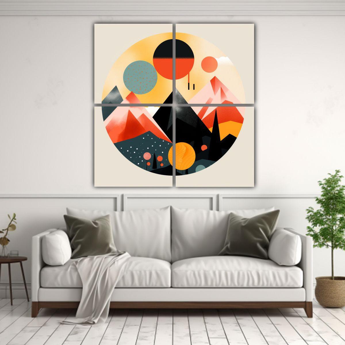 Cuatro Artes Moderno Detalles Intrincados 60x60 Cm-2