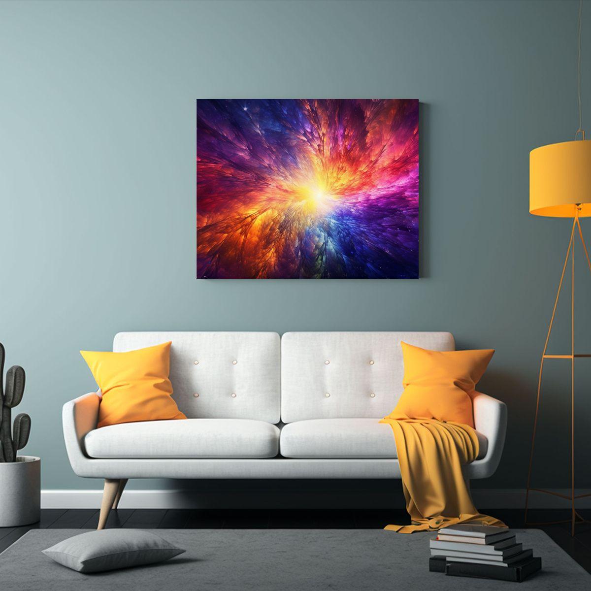 Cuadro Abstracto Celestial Vanguardia Majestuoso 75x50cm-2