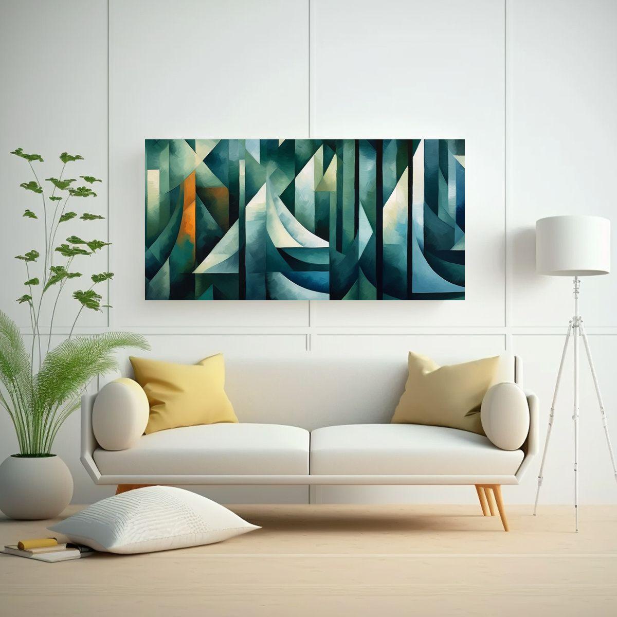 Pintura De Pared: Bosque De Coníferas En Estilo 100x50 Cm-2