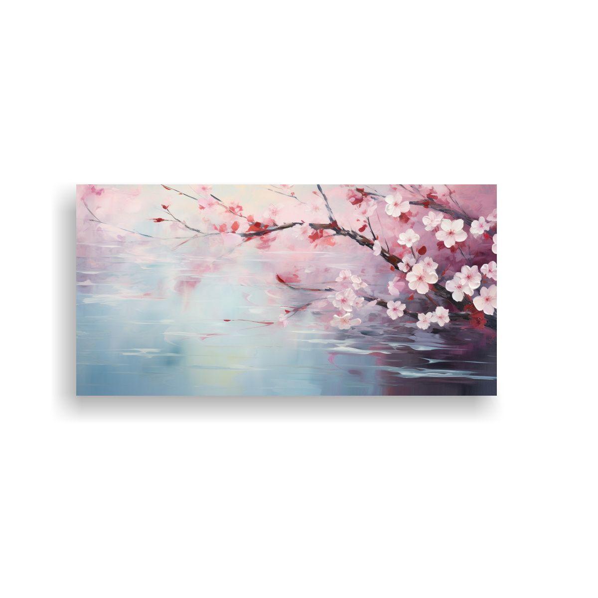 Cuadro Lienzo Tonalidades Cálidas Flores Cerezos 140x70cm-0