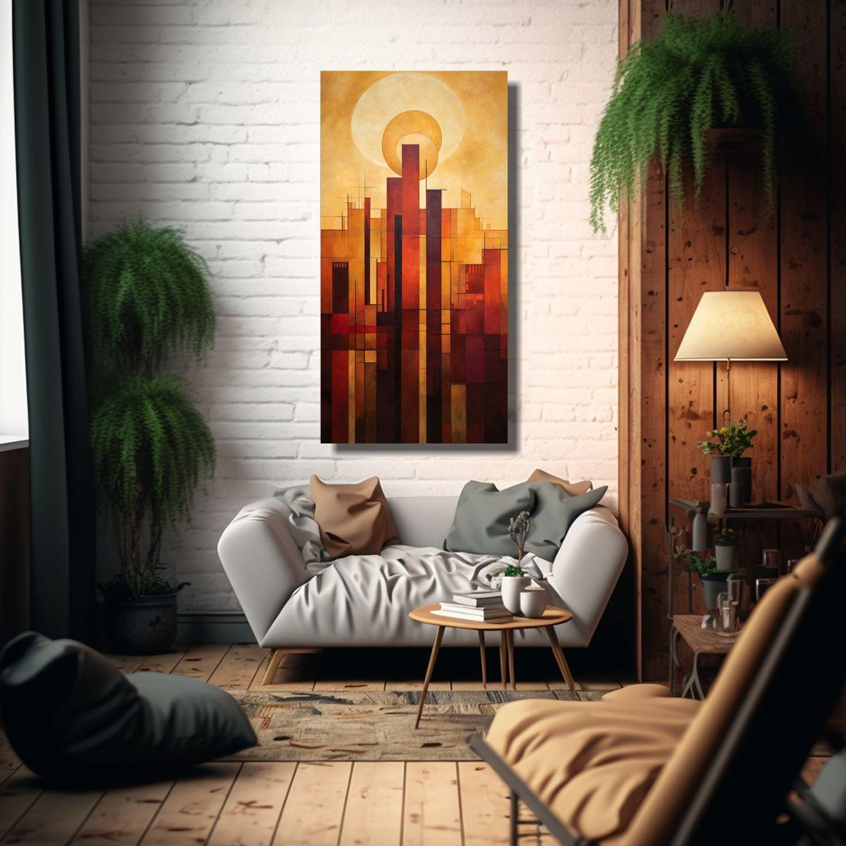 Paisaje Urbano Al Amanecer Representación 80x160cm-2