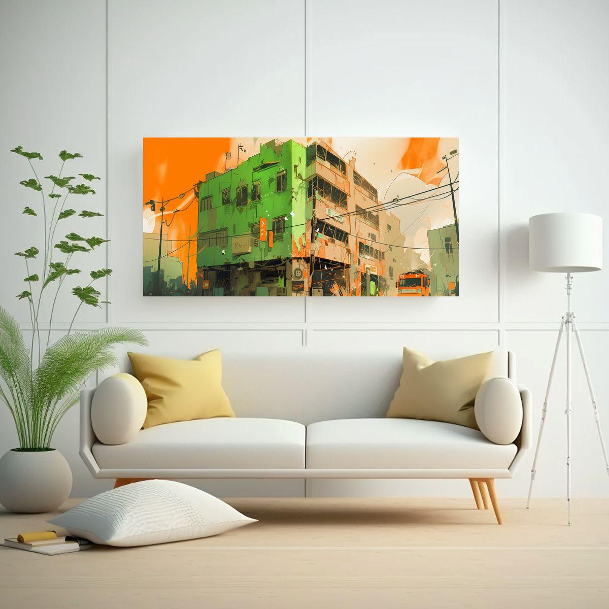 Pinturas Decorativas En Lienzo Fino Santiago En Ch 100x50cm-2
