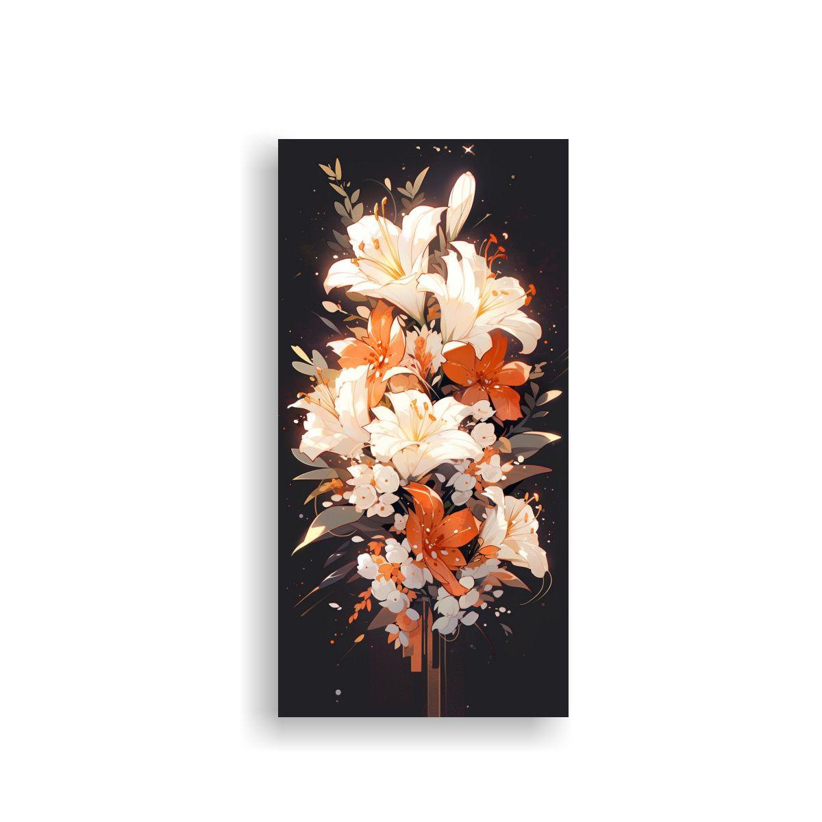 Cuadro Creativo Blanco Y Naranja Con Atmósfera 60x120cm-0