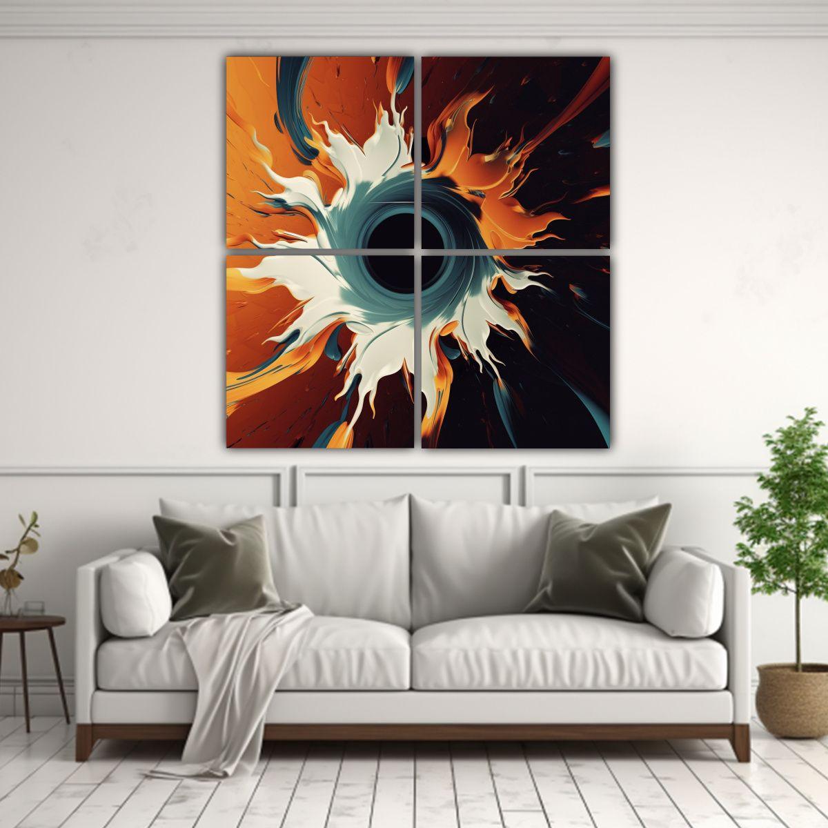 Cuadro Bastidor Alta Calidad Motivo Abstracto 160x160 Cm-2