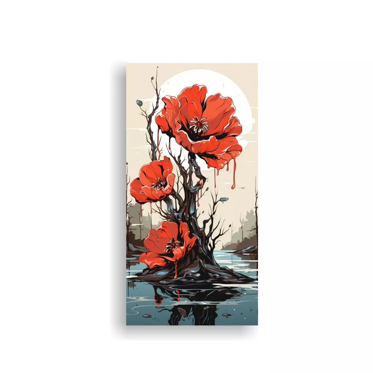 Cuadro Decorativo Formacion Rosa Fundida Lienzo 40x80cm-0
