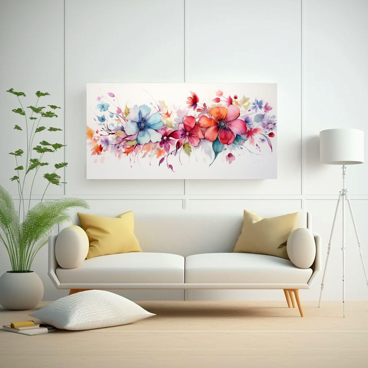Cuadros Decorativos Estilo Vintage Con Flores 100x50 Cm-2