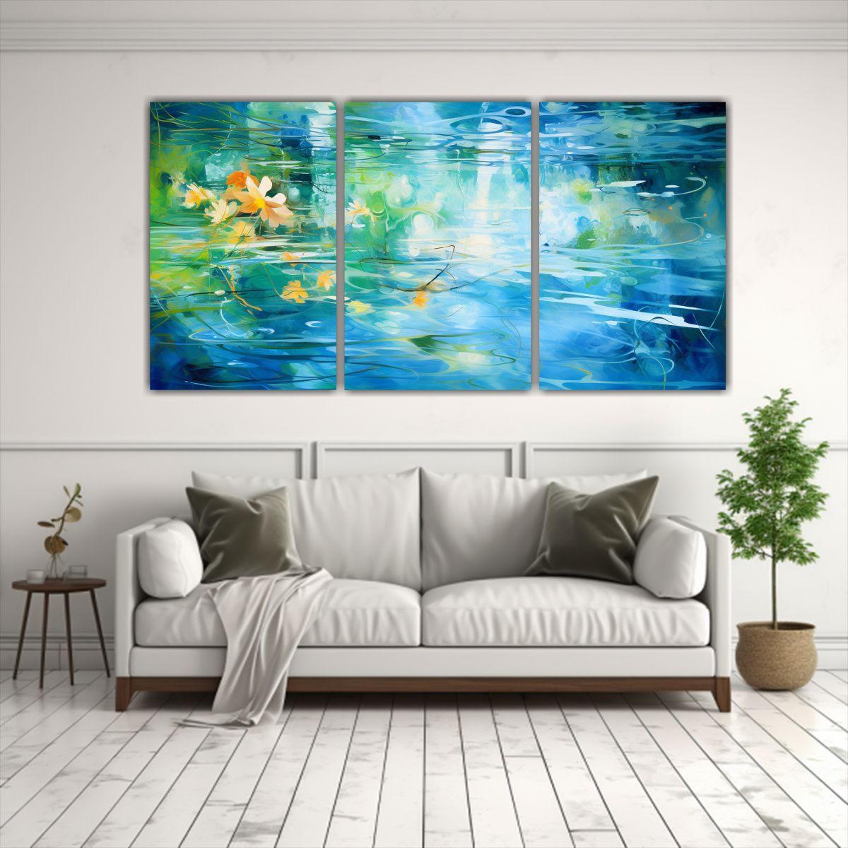 Conjunto 3 Lienzos Alta Calidad Abstracto Urbano 120x60 Cm-2