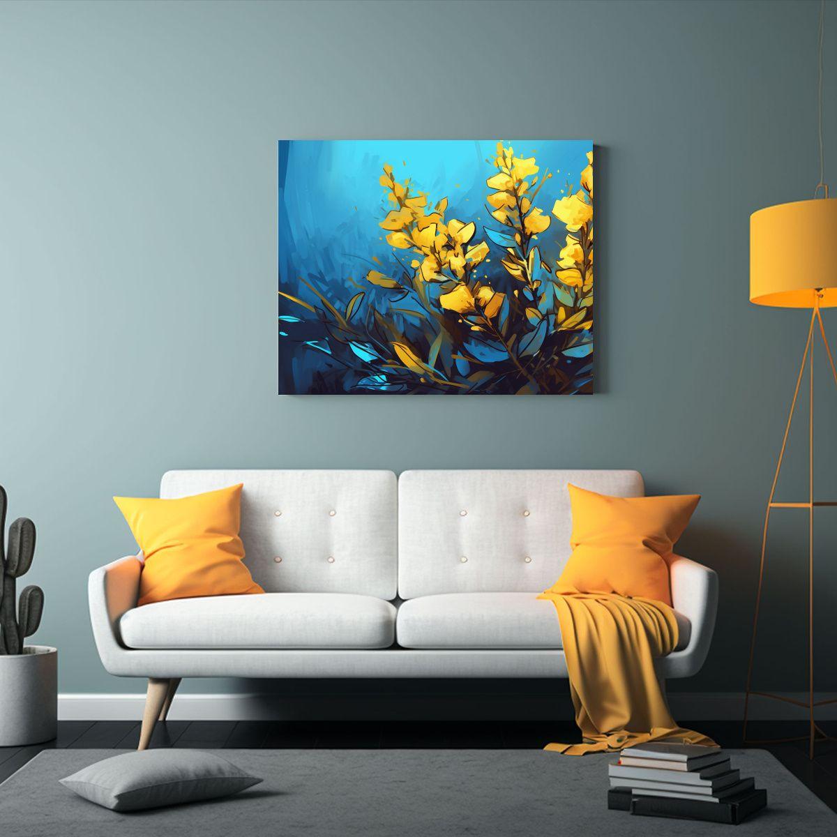 Pinturas Decorativas De Hierbas De Tomillo En Colores Amaril 65x50cm-2