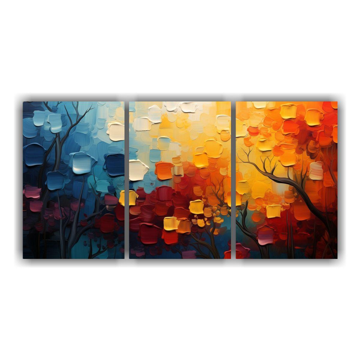 Pinturas Decorativas Abstractas Tríptico 120x60 Cm-0
