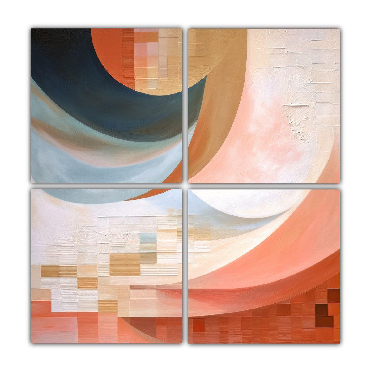 Cuadro Pared Dibujo Abstracto Geométrico 80x80 Cm-0