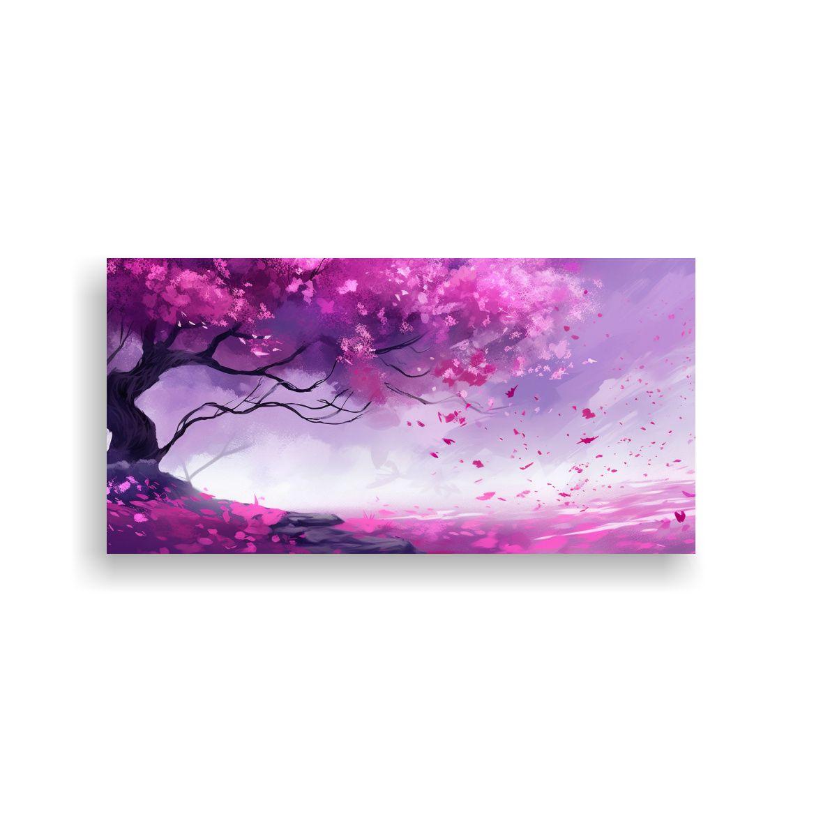 Cuadro Abstracto Morado, Invoca La Primavera. 100x50cm-0