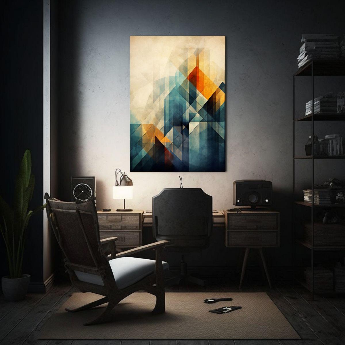 Tela En Bastidor Geométrica Abstracta Resistente 80x120cm-2