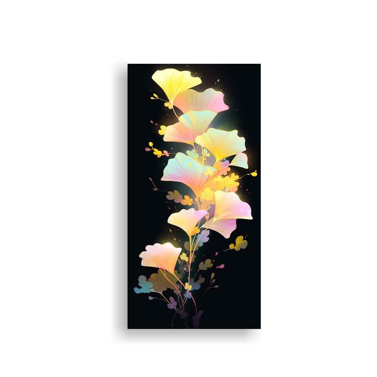 Cuadro Abstracto Alegre Con árbol De Ginkgo 50x100cm-0