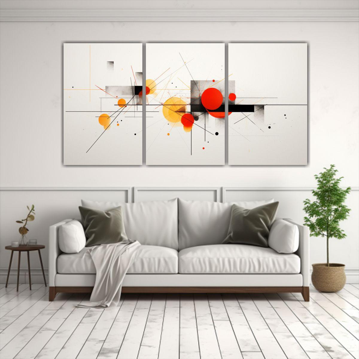 Pinturas Abstractas Minimalistas Para Comedor 90x45 Cm-2