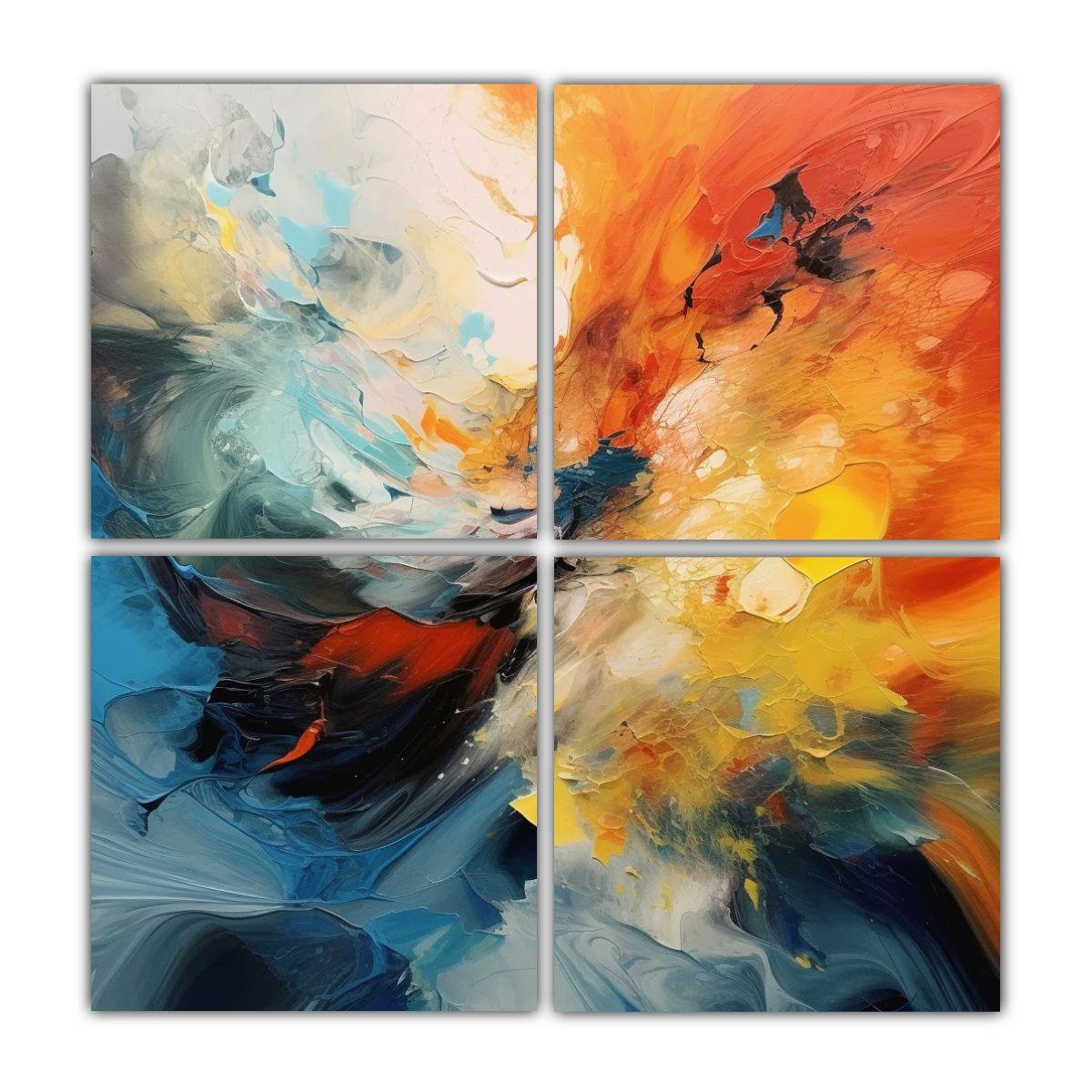 Cuadro Abstracto De Estilo Armonía Cromática En 160x160 Cm-0