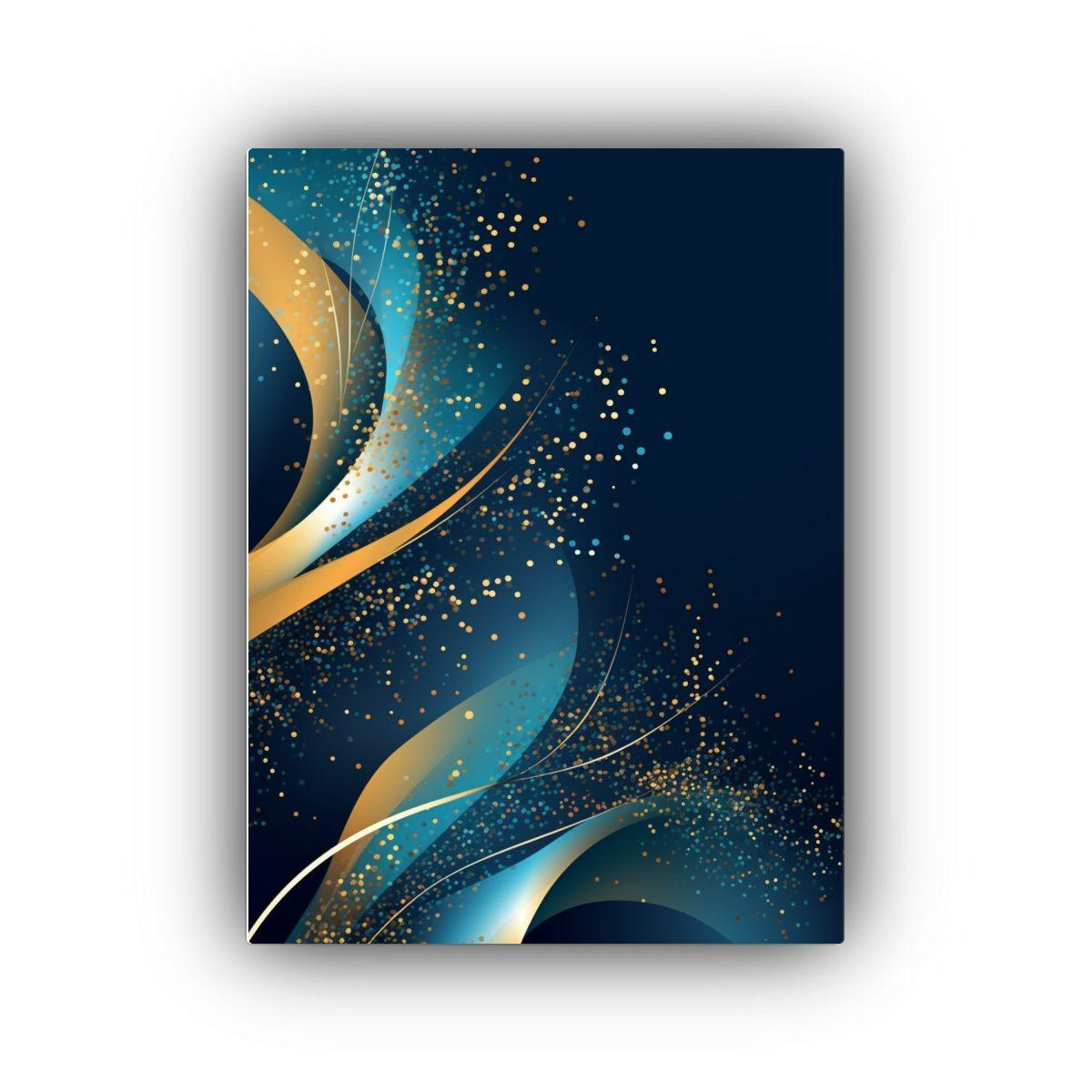 Pintura Decorativa De Fondo Dorado Con Líneas 80x120cm-0