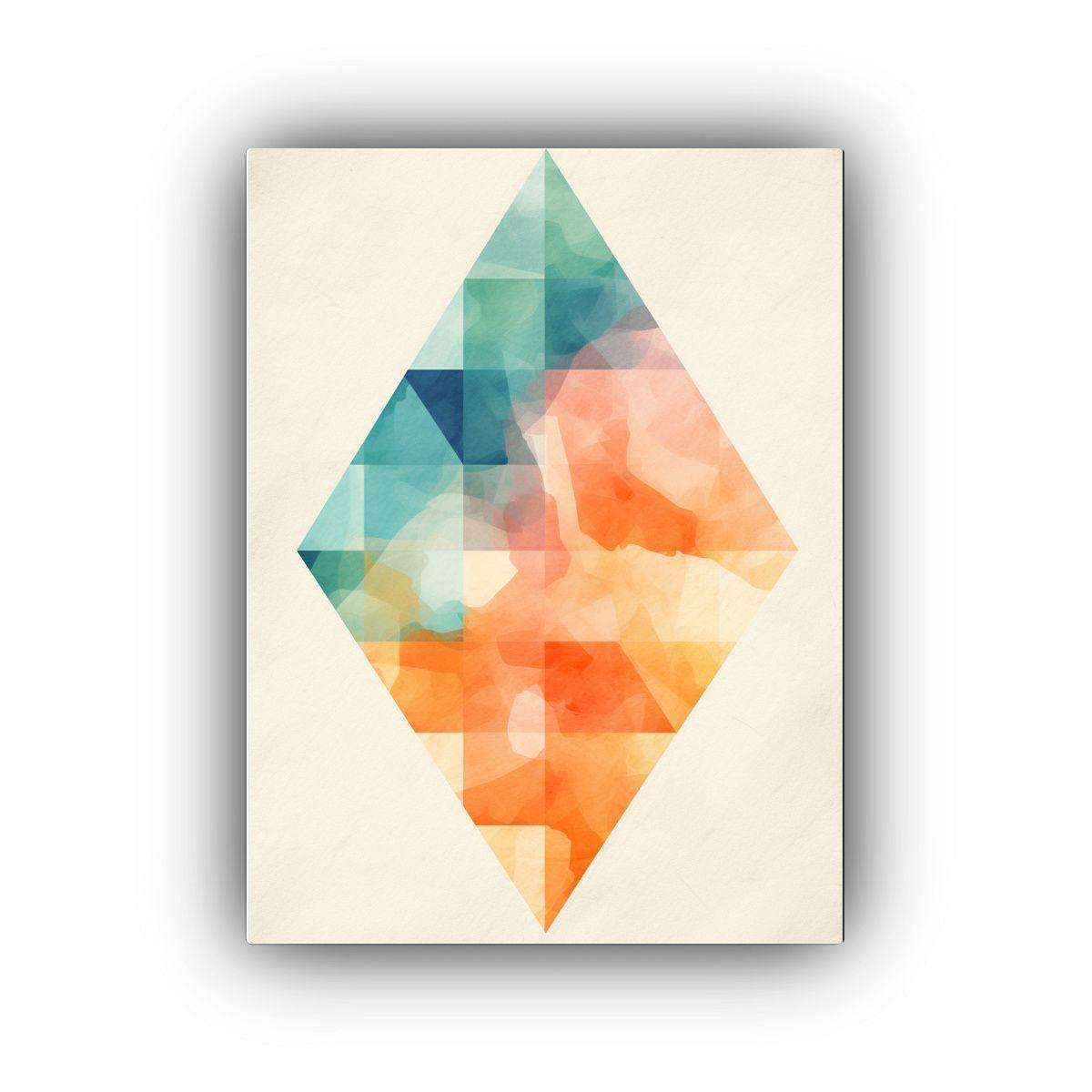 Pintura Acuarela Minimalista Sobre Lienzo 30x40cm-0