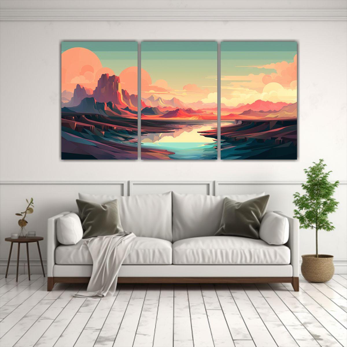 Pinturas Decorativas Surrealistas De Paisajes 60x30 Cm-2