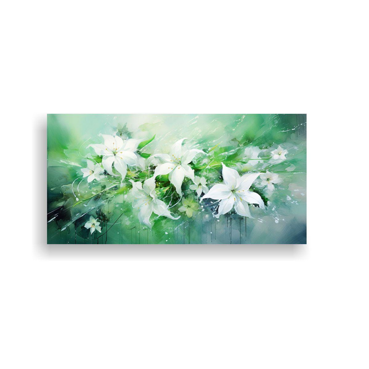 Pintura Decorativa Lienzo Patron Intenso Flores 40x20cm-0